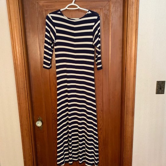 Yala Navy and White Striped High Low Scoop Neck Dress Size S - Picture 12 of 13